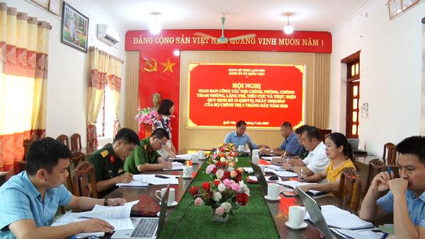 Đảng ủy xã Quốc Việt tổ chức Hội nghị giao ban công tác nội chính, phòng, chống tham nhũng, lãng phí, tiêu cực và thực hiện quy định số 11-QĐi?TW ngày 28/02/2019 của Bộ Chính trị 6 tháng đầu năm 2026