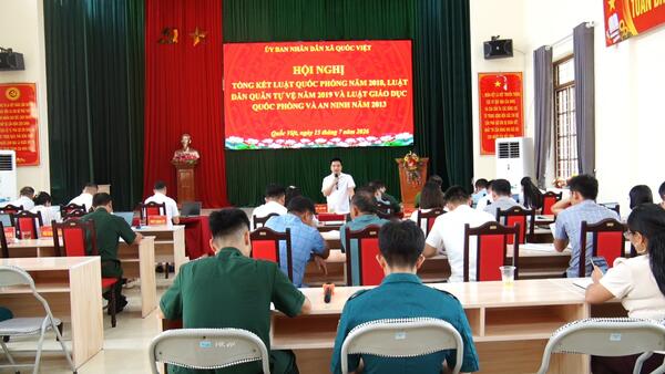 HỘI NGHỊ TỔNG KẾT THỰC HIỆN LUẬT QUỐC PHÒNG, LUẬT DÂN QUÂN TỰ VỆ VÀ LUẬT GIÁO DỤC QUỐC PHÒNG VÀ AN NINH
